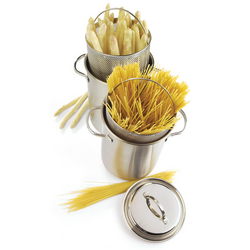 Demeyere Resto3 Stainless Steel Asparagus/Pasta Cooker Set, 4.8 Qt. Its heavy duty stainless steel so heats up instantly