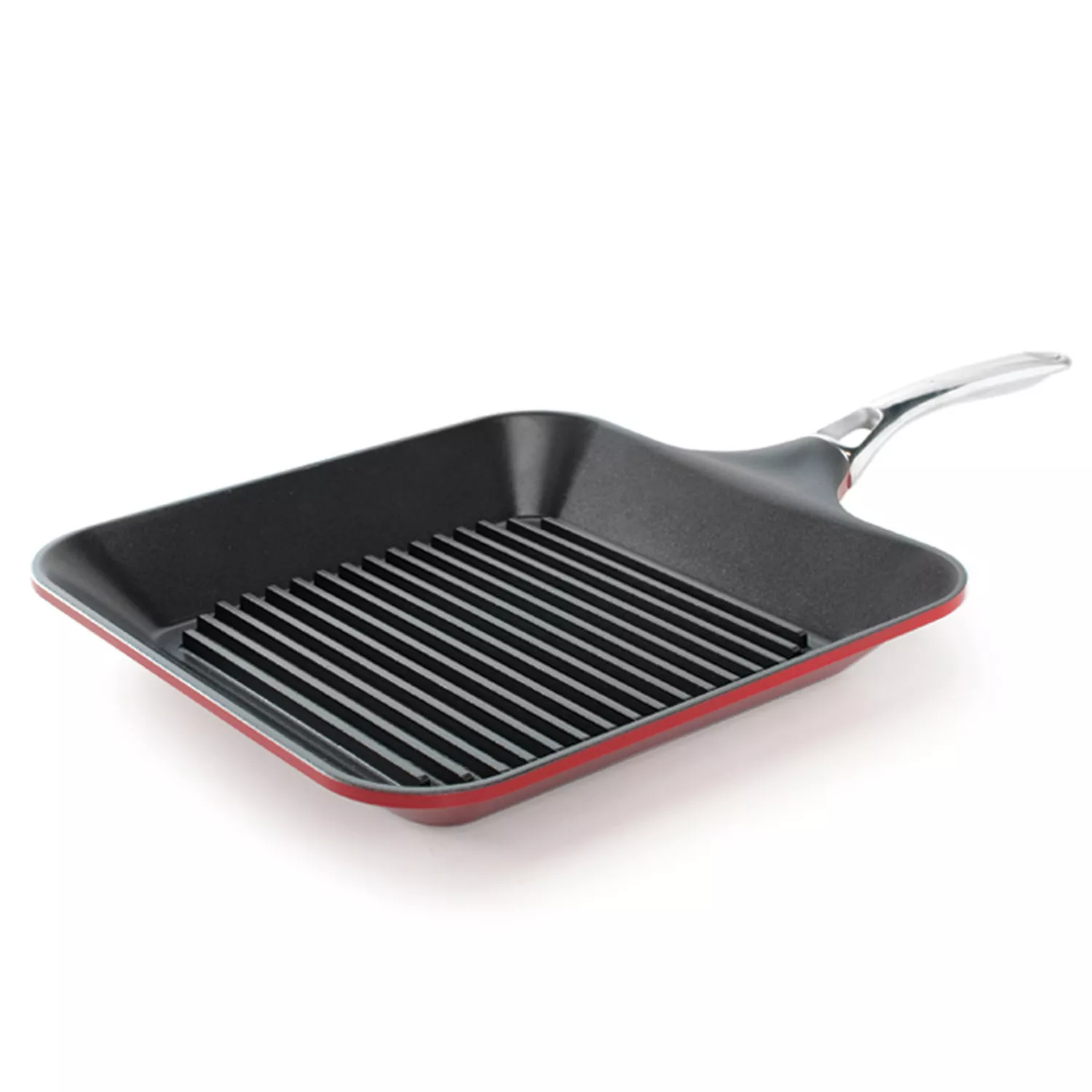 Nordic Ware 11 Grill Pan with Stainless Steel Handle - Red
