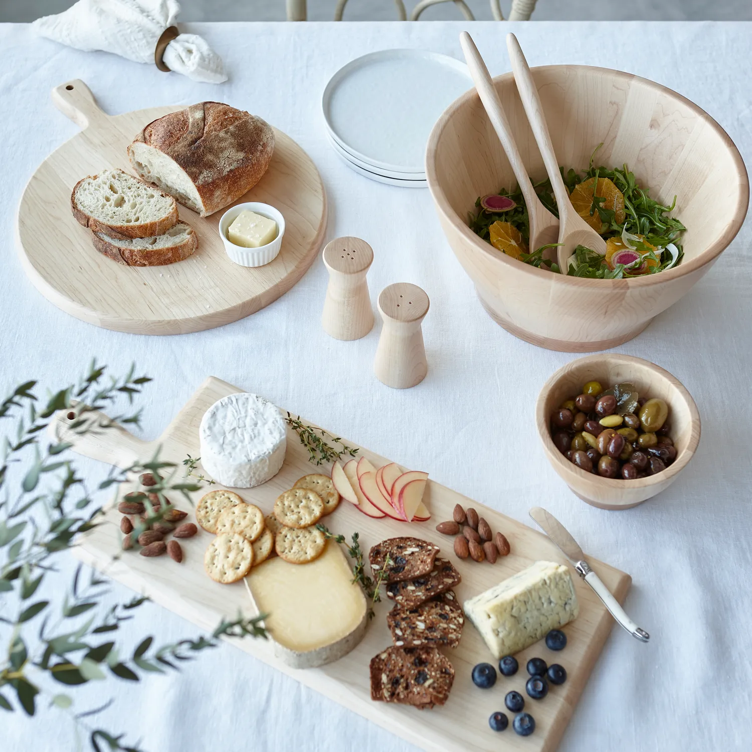 Sur La Table Maple Wood Round Cheese Paddle
