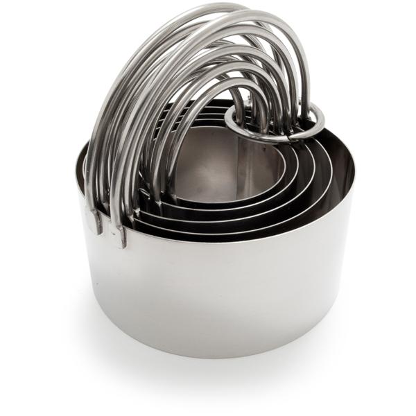 Sur La Table Stainless Steel Round Biscuit Cutters, Set of 5
