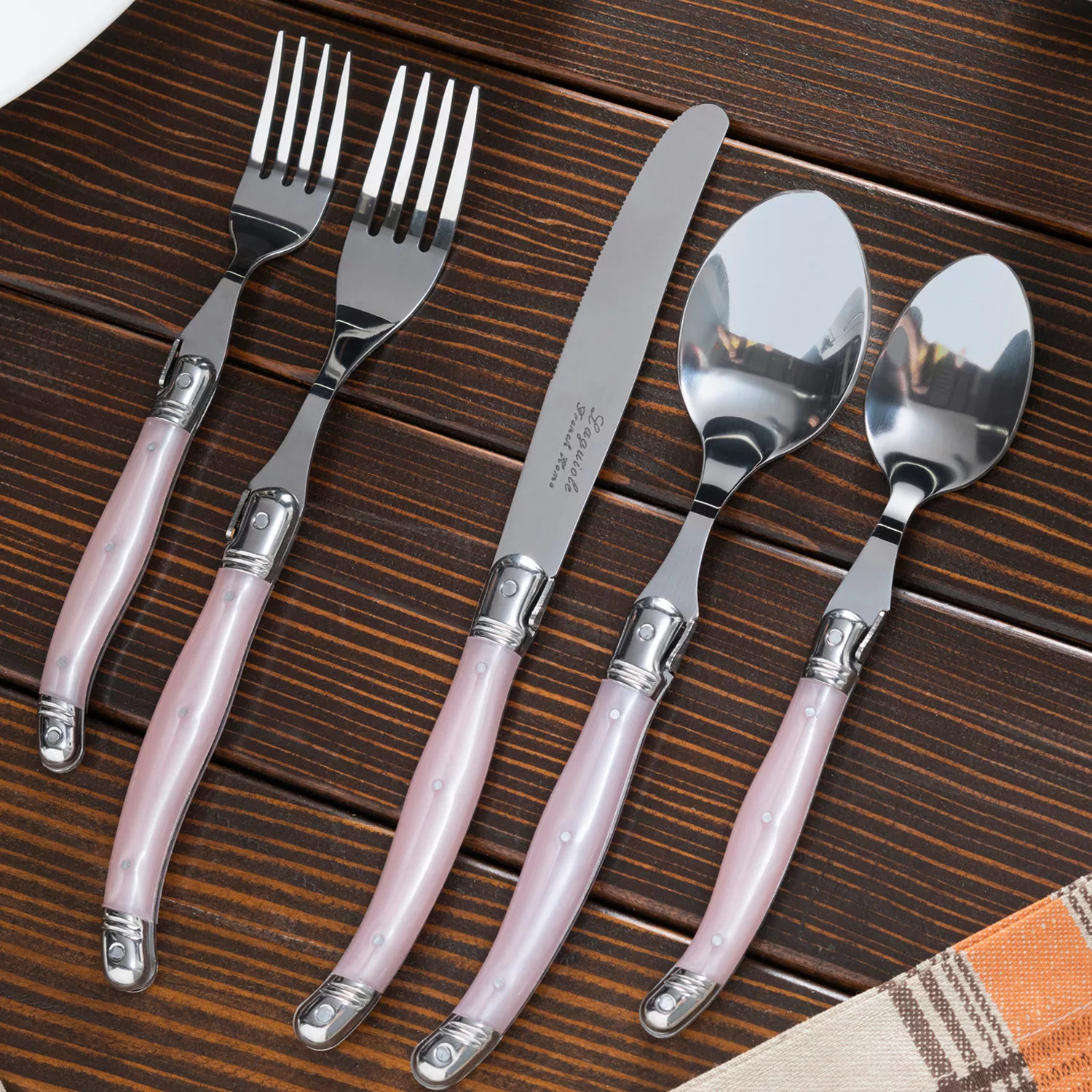 French Home Laguiole Stainless Steel Flatware, 20-Piece Set
