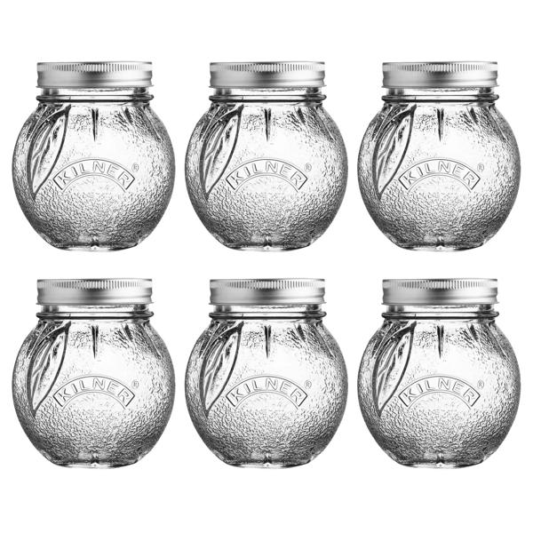 Kilner Set of 6 Orange Jars, 13.5 oz.
