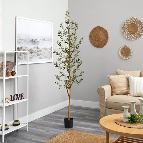 Nearly Natural Olive Silk Tree, 82"