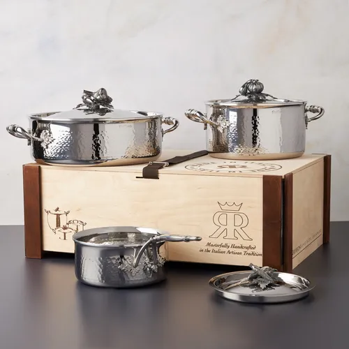 Ruffoni Opus Prima Hammered Stainless Steel 6-Piece Cookware Set