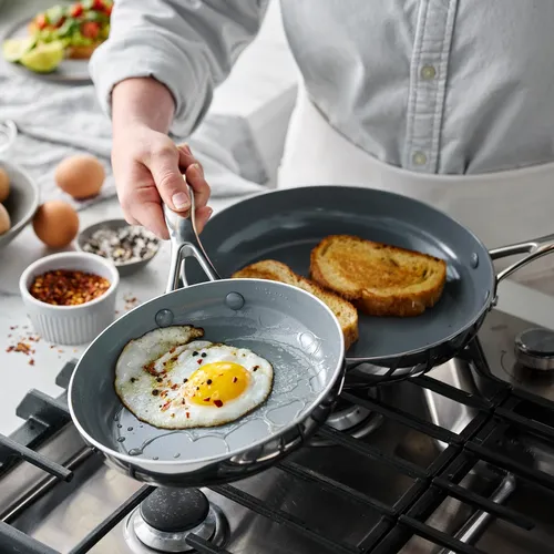 GreenPan Stainless Steel Valencia Pro Ceramic Nonstick 2-Piece Skillet Set, 8" & 10"