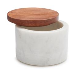 Sur La Table Marble Salt Keeper with Acacia Wood Lid Very nice quality and looks great