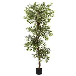Nearly Natural Variegated Silk Ficus Tree, 6