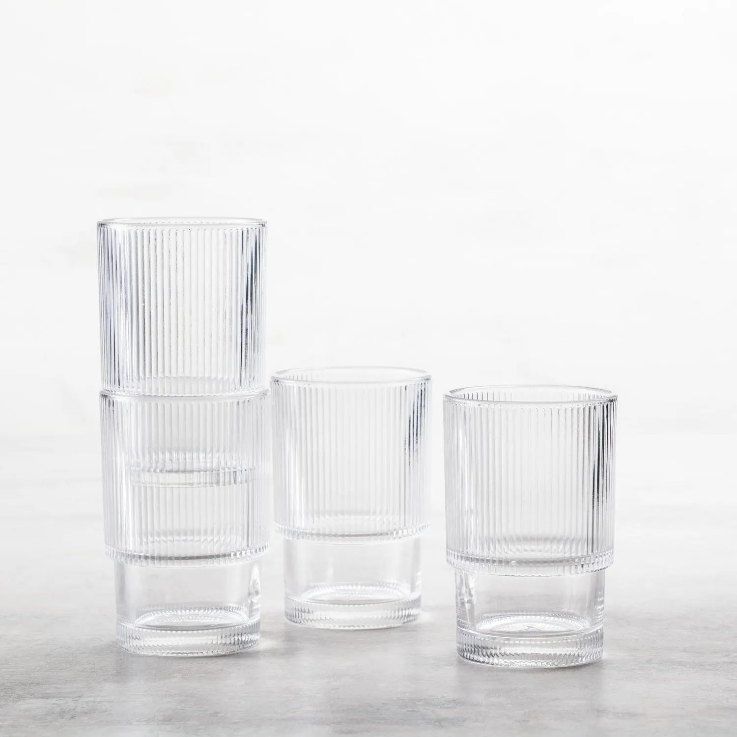 Fortessa Noho Stackable Iced Beverage Glasses, Set of 4