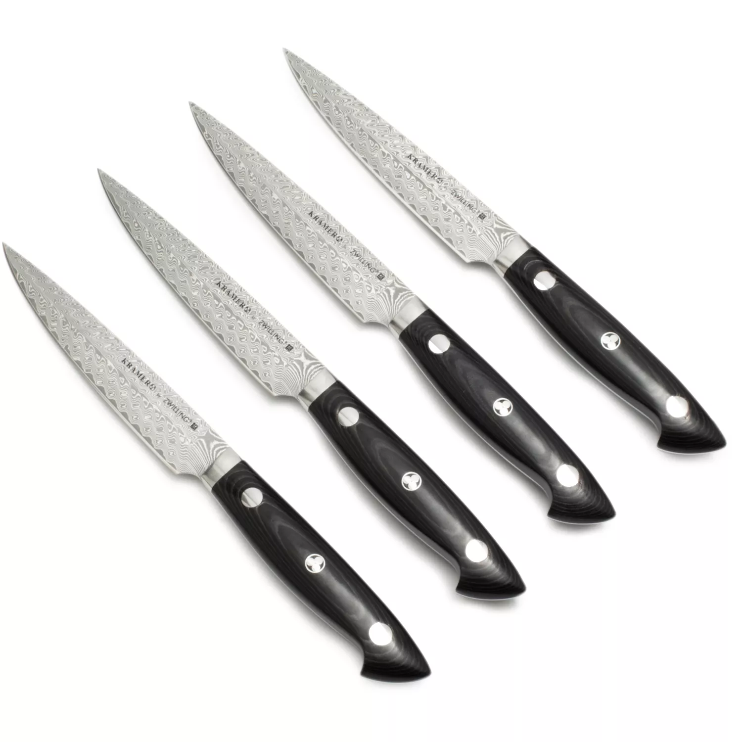 Bob Kramer Stainless Damascus Steak Knives by Zwilling J.A. Henckels, Set of 4