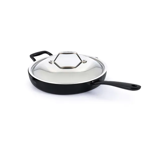All-Clad Enameled Cast Iron Skillet with Lid, 12" 