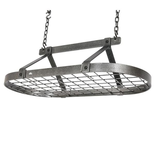 Enclume Classic Hammered Steel Oval Ceiling Pot Rack