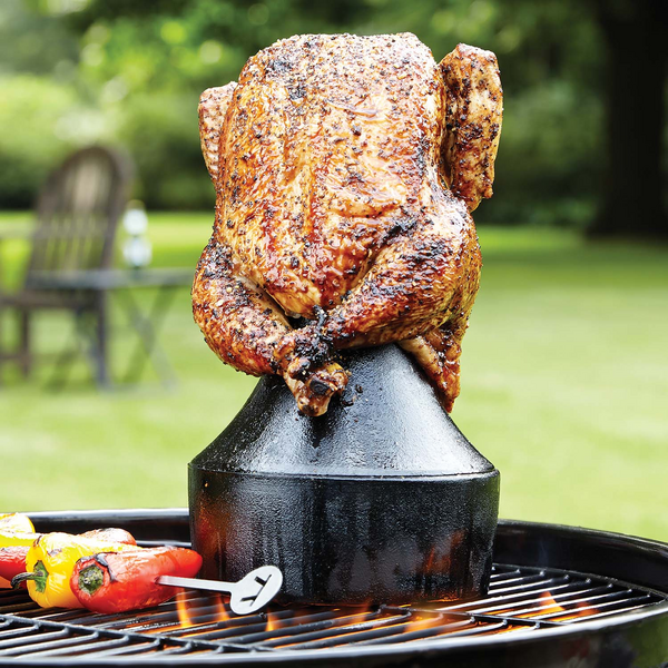 Outset Cast-Iron Beer Can Chicken Holder and Flavor Infuser