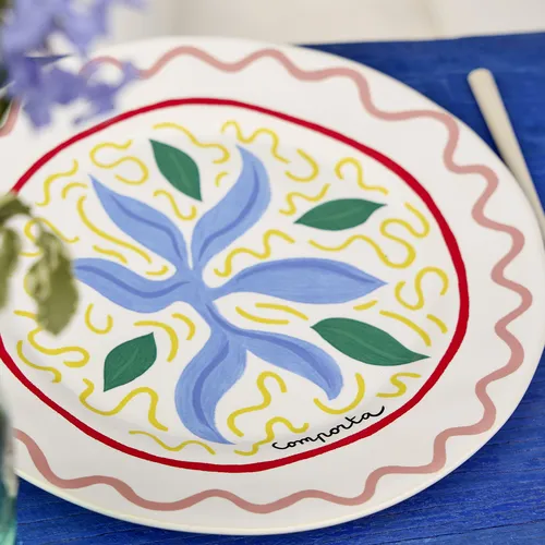 Costa Nova Summer Bliss Seaweed Dinner Plates, Set of 6