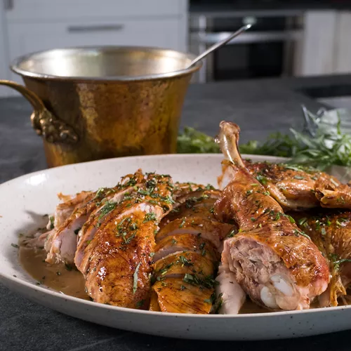 Spatched Turkey with Turkey Scrap Gravy
