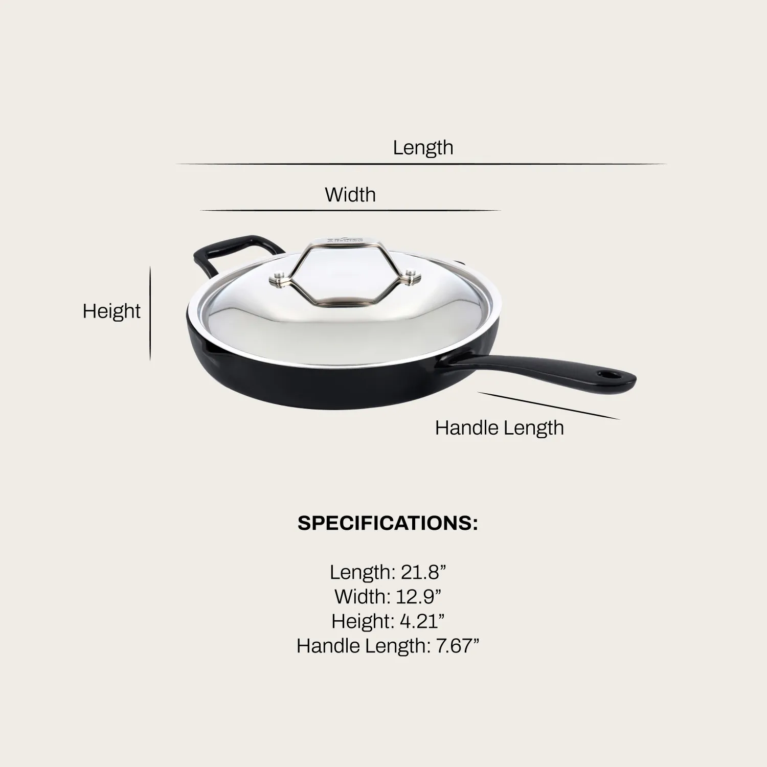 All-Clad Enameled Cast Iron Skillet with Lid, 12" 