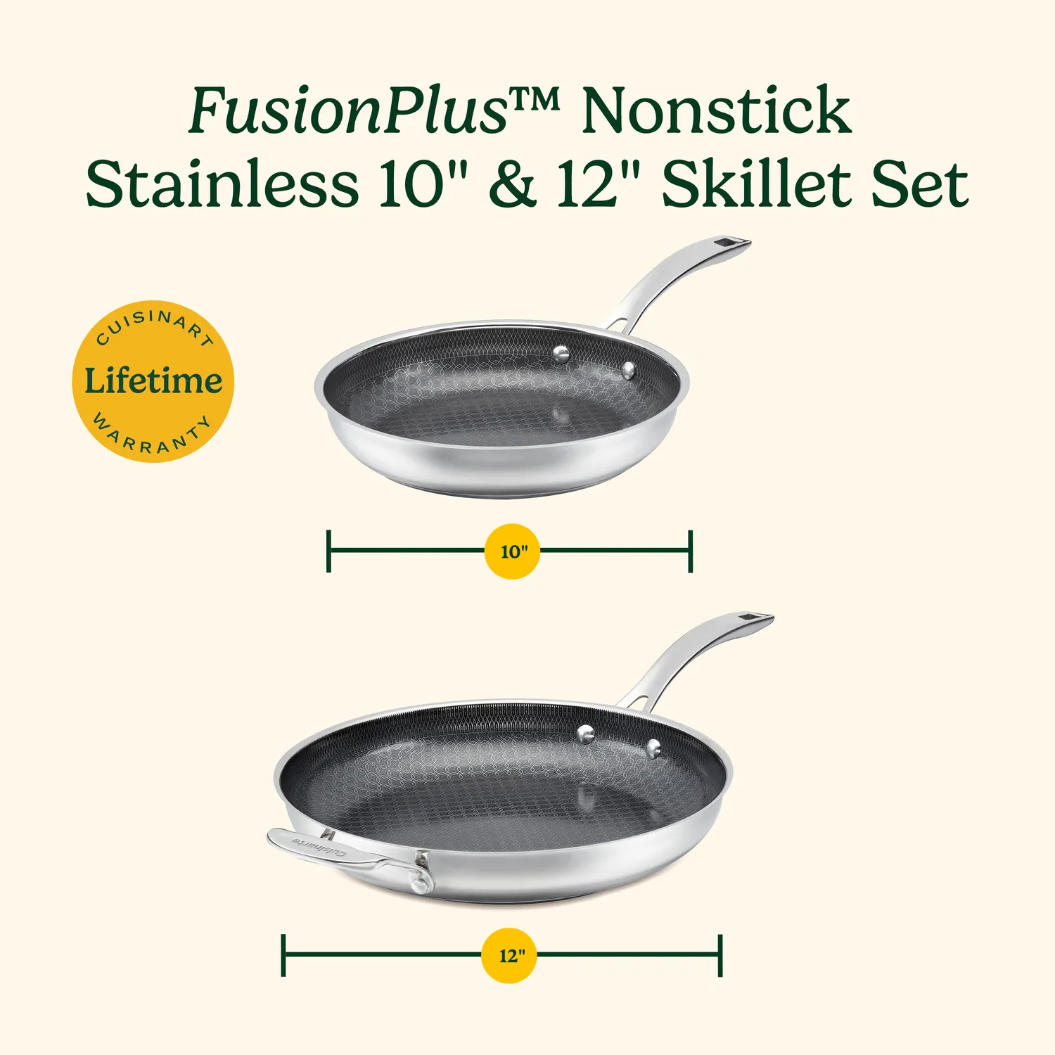 Cuisinart FusionPlus Set of 2 Skillets, 10" & 12"