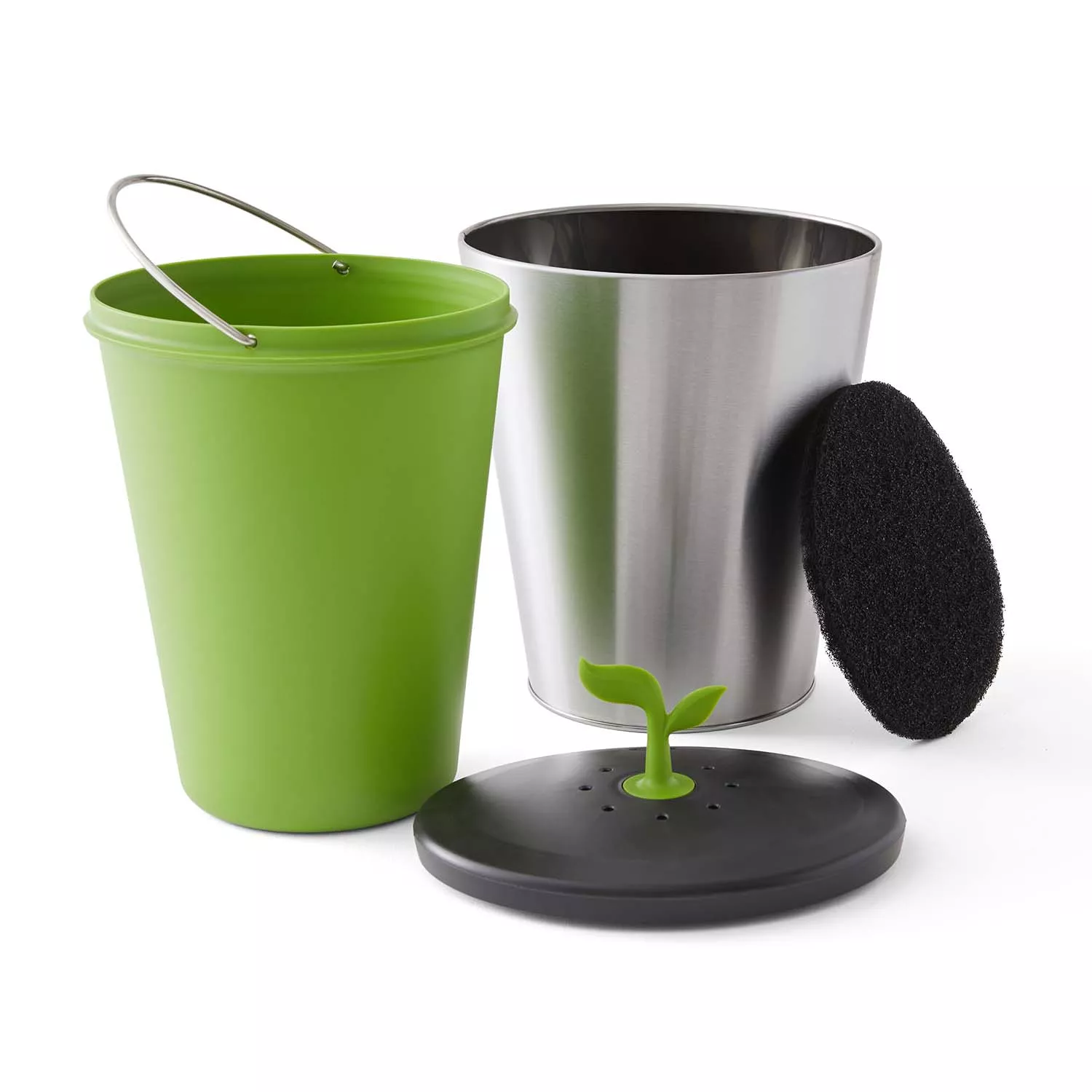 Chef&#8217;n EcoCrock Stainless Steel Compost Bin