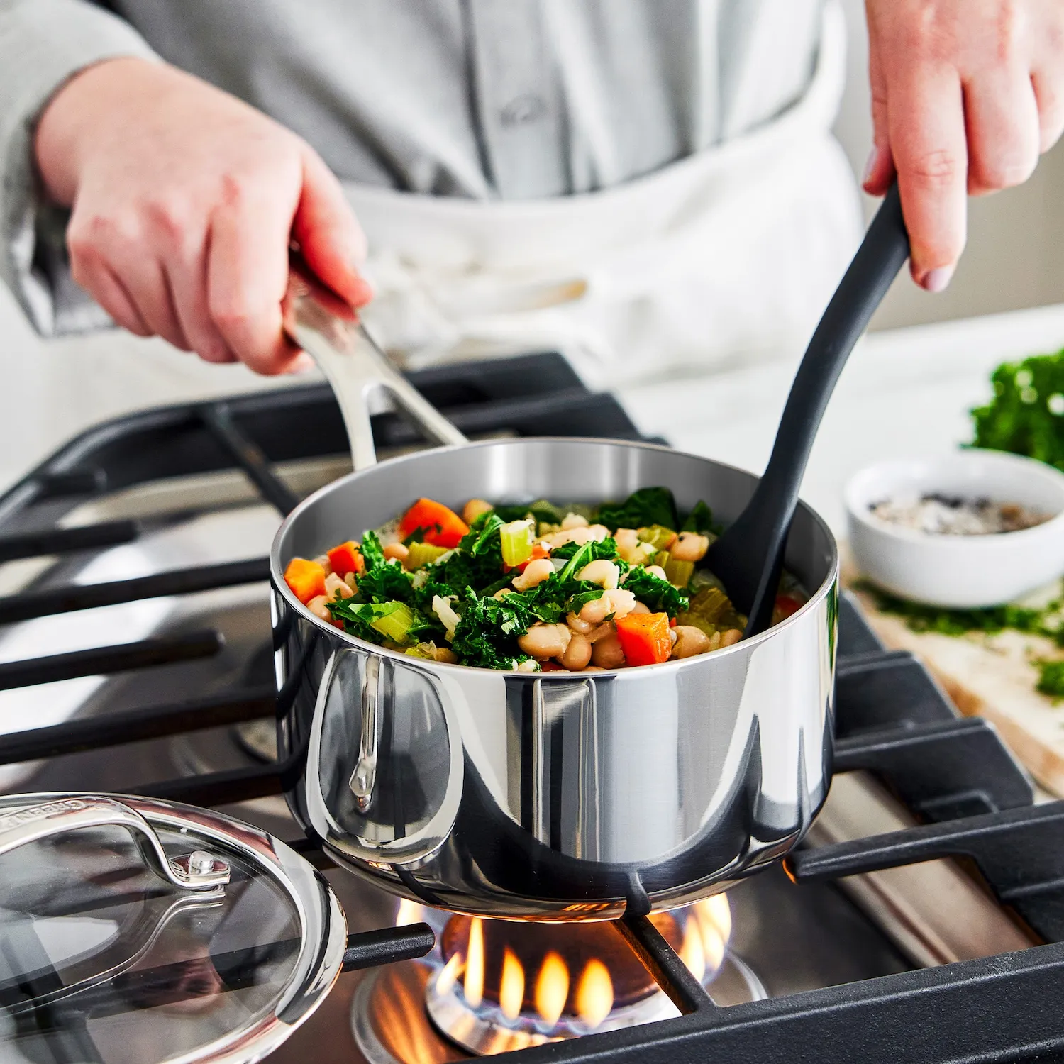 GreenPan Valencia Pro 3-Ply Stainless Steel Saucepan with Lid