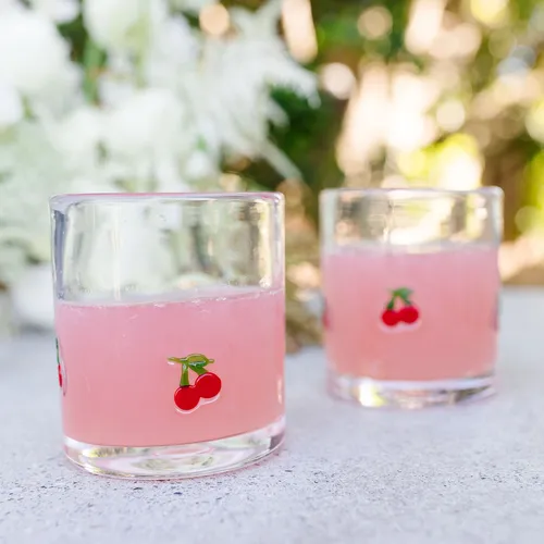 Sur La Table Cherry Icon Double Old-Fashioned Glass
