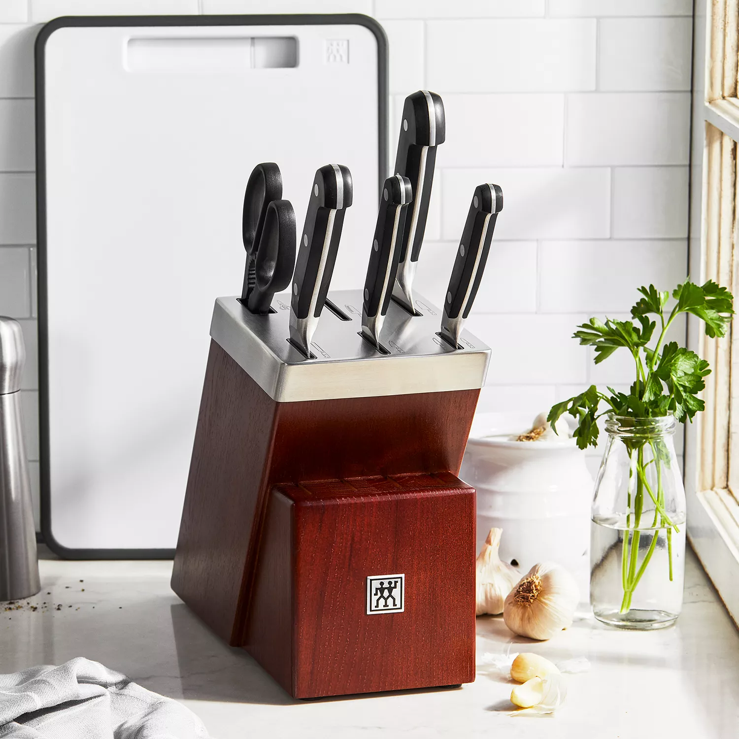 ZWILLING Four Star 5-pc Compact Self-Sharpening Knife Block Set - Black