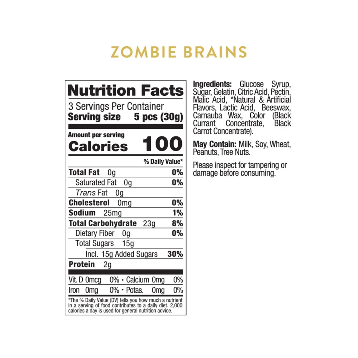 Sugarfina Zombie Monster Brain Gummies, Set of 4