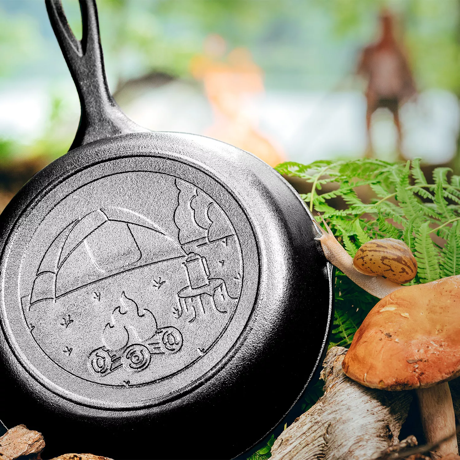 Lodge Wanderlust Seasoned Cast Iron Tent Skillet, 8" Sur La Table