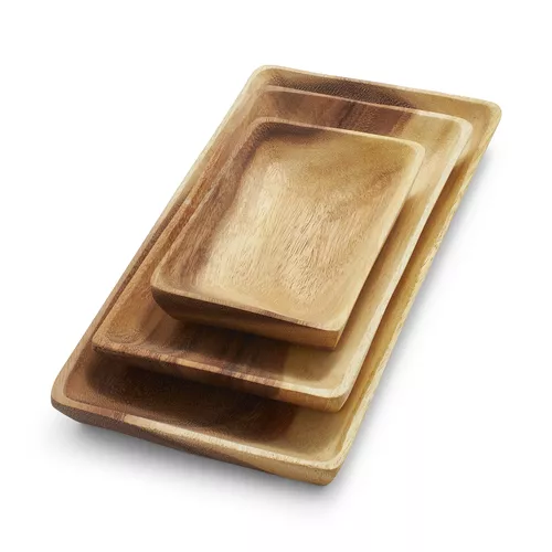 Sur La Table Acacia Wood Rectangular Platters, Set of 3