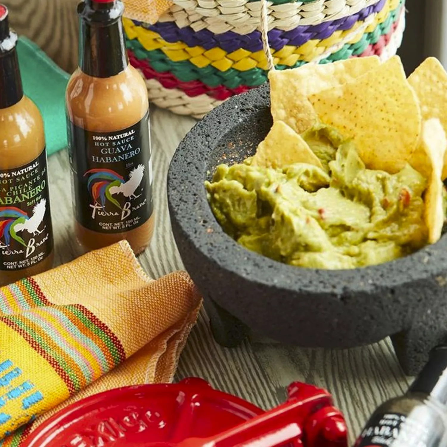 Verve Culture Molcajete and Tortilla Warming Basket