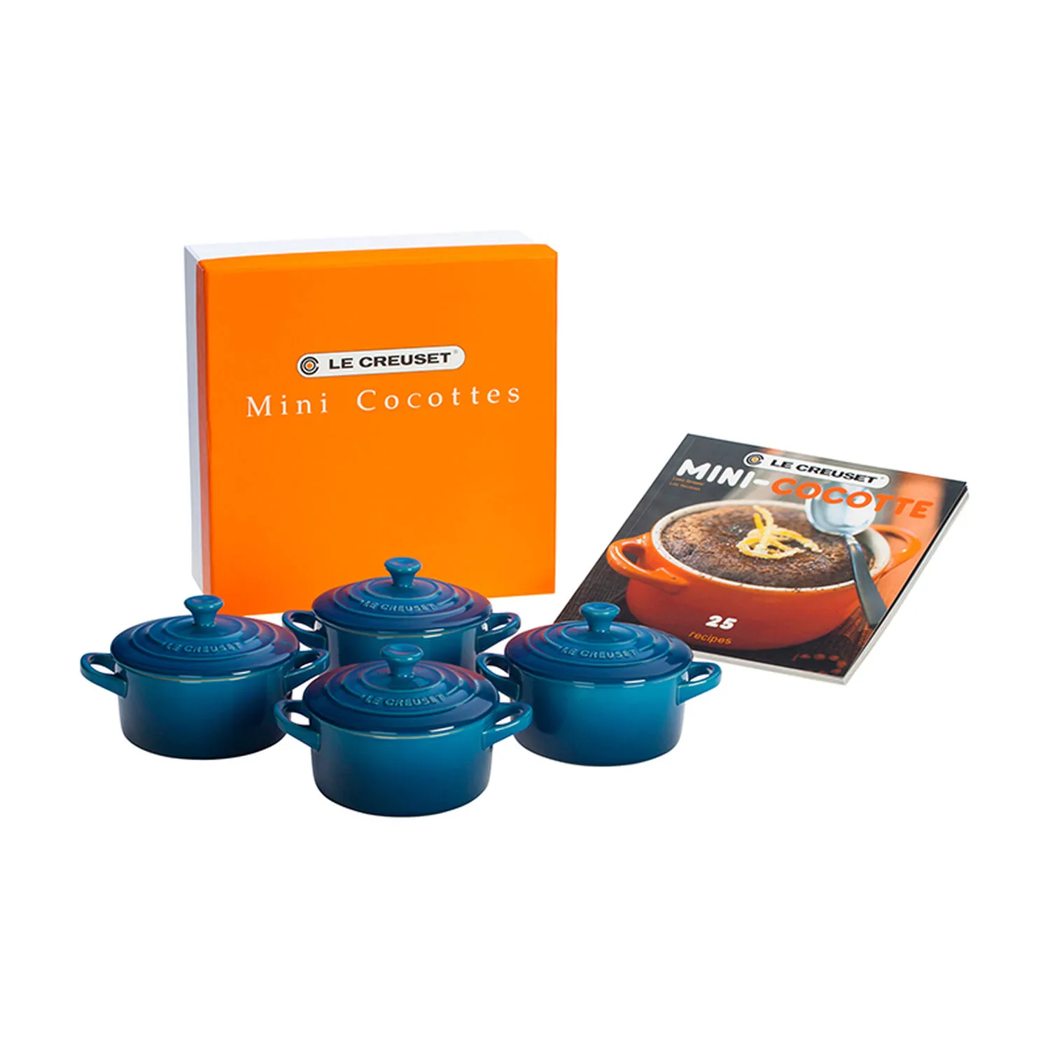 Le Creuset Signature 8 oz. Petite Cocottes with Cookbook, Set of 4