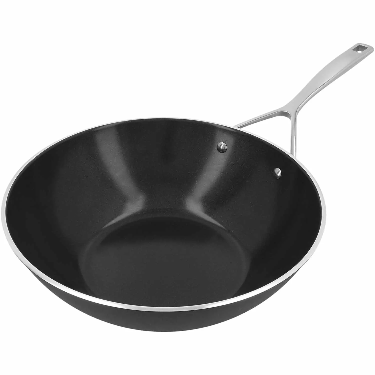 Professional 13 Inch Wok with Glass Lid Italian Made Ceramic Wok