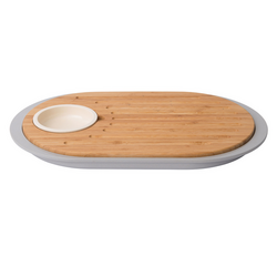 Berghoff Leo Two-Sided Bamboo Tapas Cutting Board with Tray
