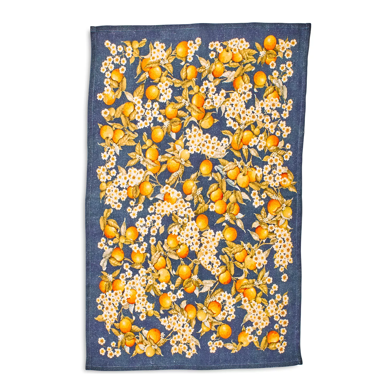 Sur La Table Orange Blossoms Linen Kitchen Towel, Yellow