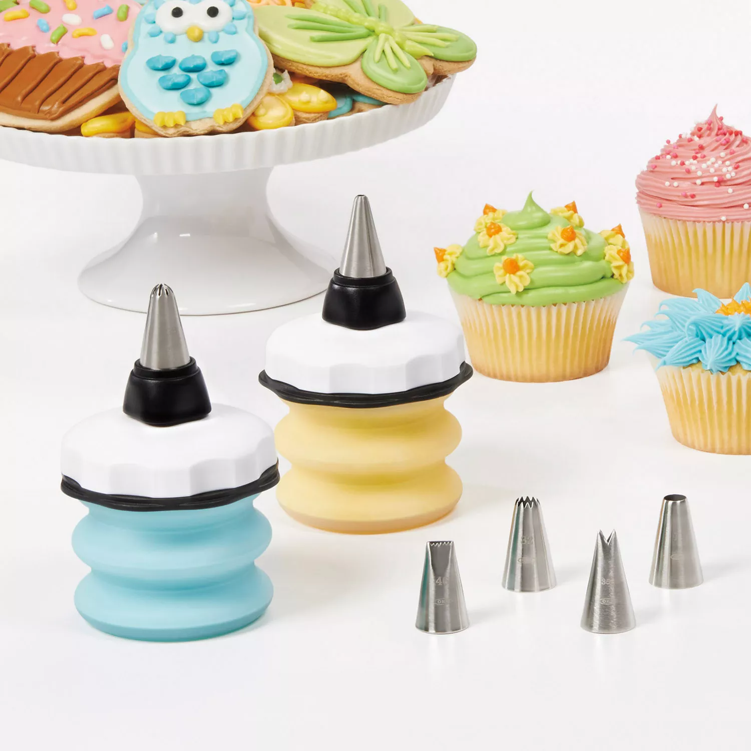 Free Shipping 3 Pcs/Set Decorating Squeeze Icing Bottles Baked Tool Cake  Prosting Stainless Piping Nozzel safe eco-friendly