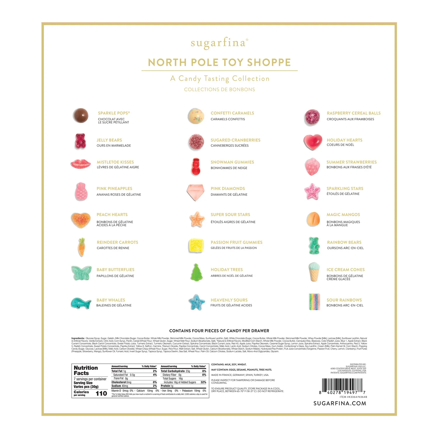 Sugarfina North Pole Toy Shoppe 24 Tastes of Christmas Advent Tasting Collection
