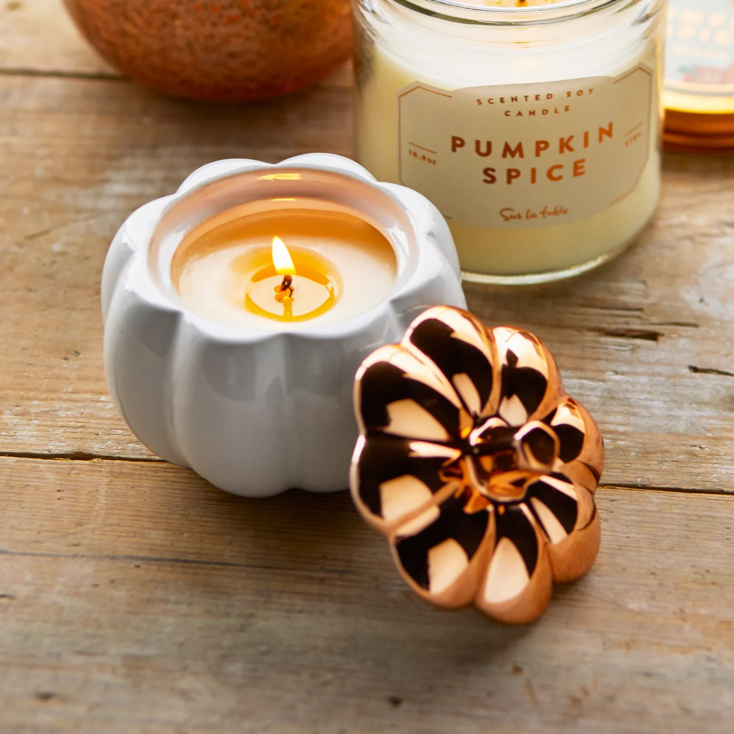 Sur La Table Figural Pumpkin Spice Soy Candle, 7.2 oz.