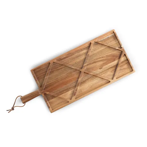 Picnic Time Acacia Wood Sectioned Charcuterie Serving Board