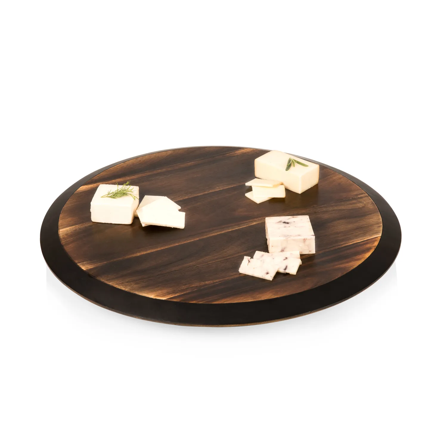 Picnic Time Acacia Wood Lazy Susan Serving Tray
