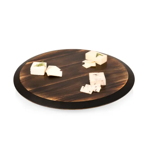 Picnic Time Acacia Wood Lazy Susan Serving Tray
