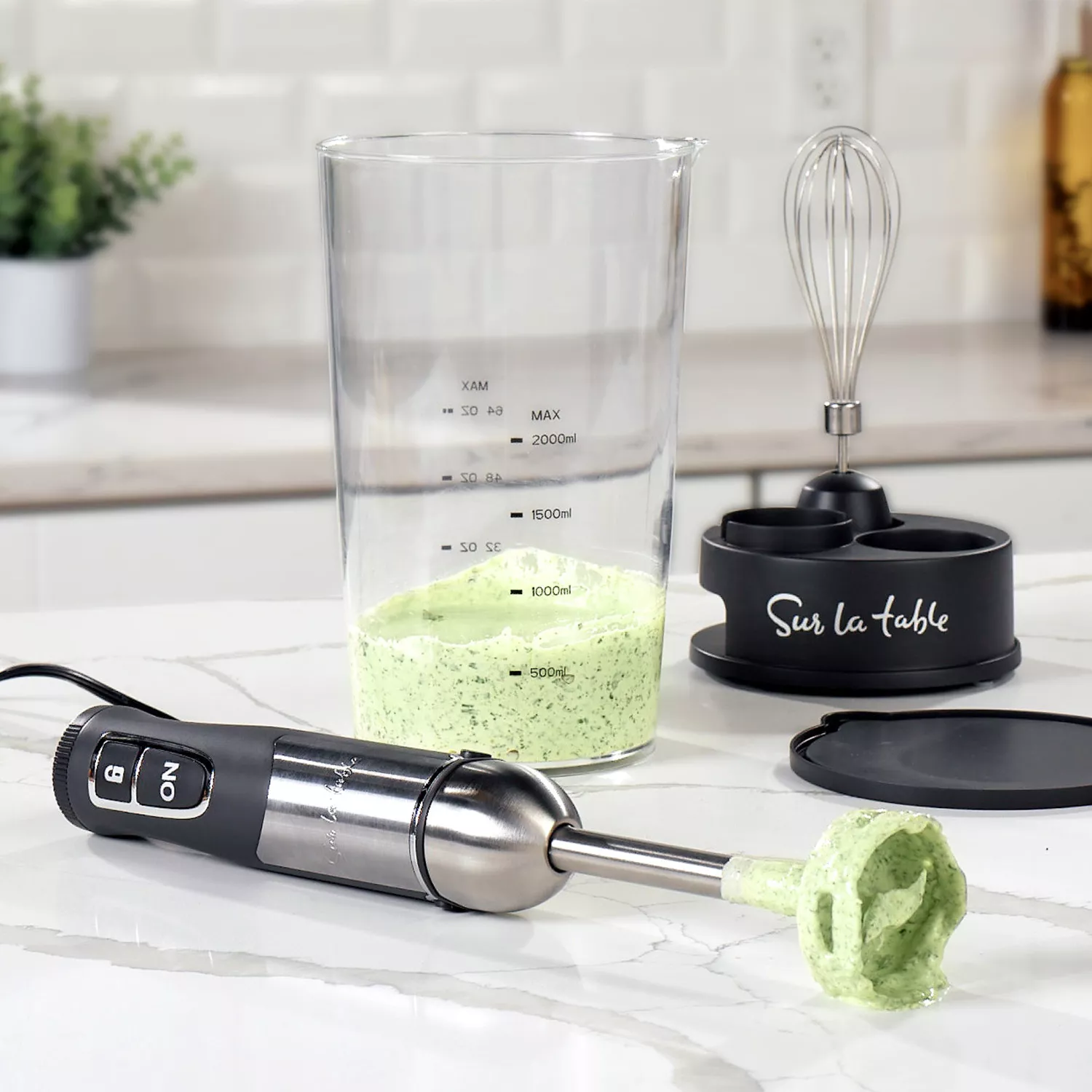 Sur La Table Immersion Blender with Whisk & Storage