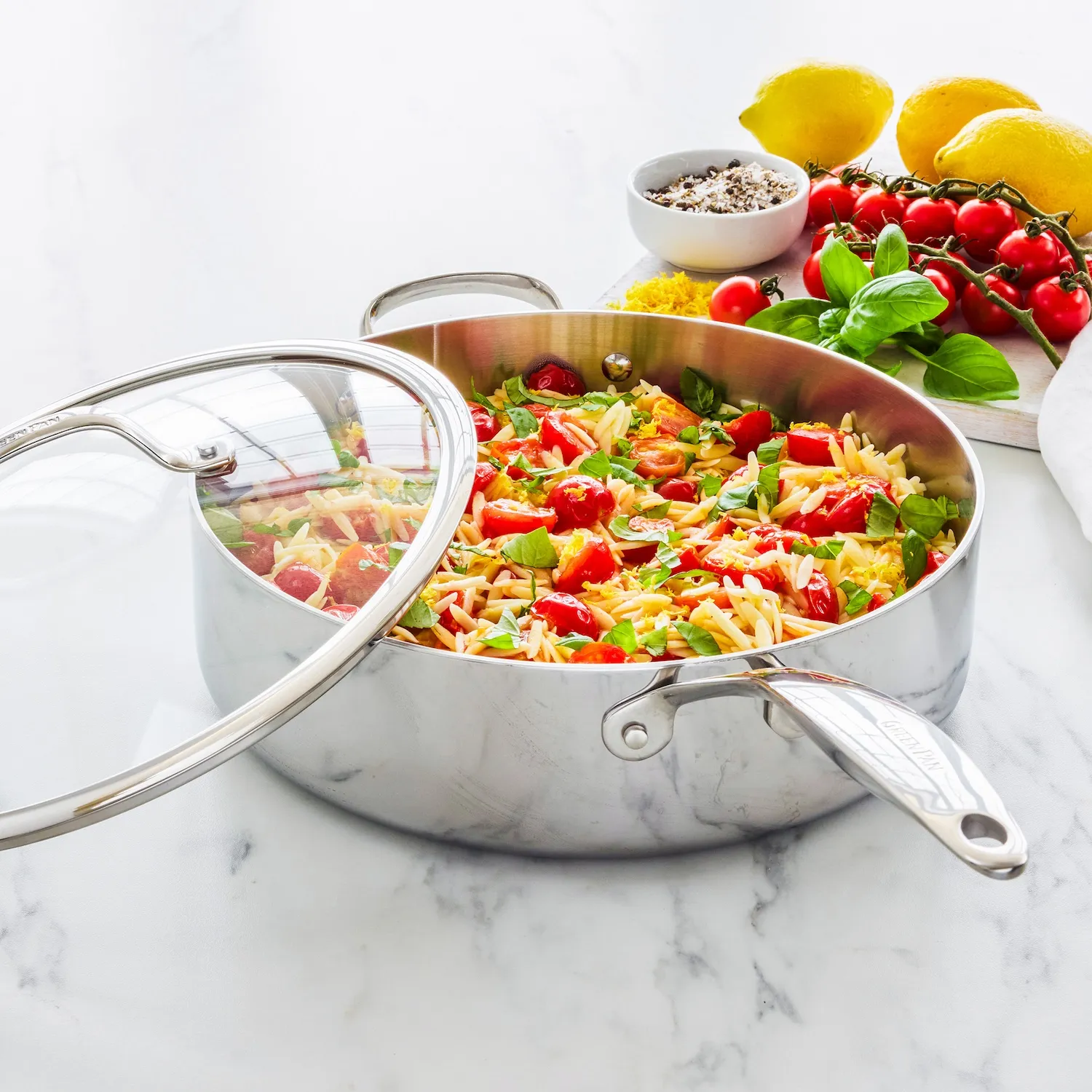 GreenPan Valencia Pro 3-Ply Stainless Steel Sauté Pan, 5 qt. 