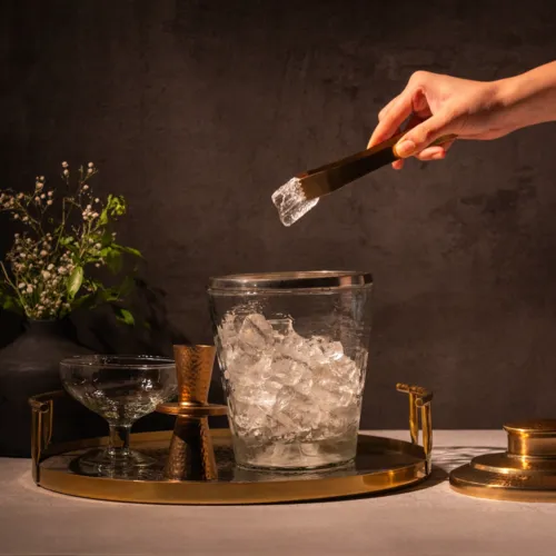 Collective Home Pebble Ice Bucket with Tongs