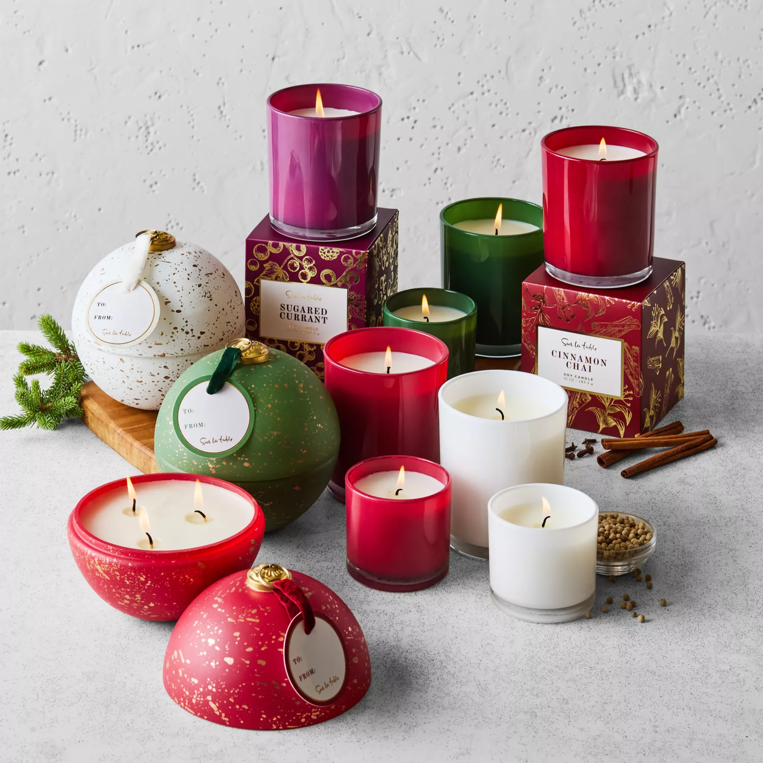  Sur La Table White Peppercorn Ornament Candle