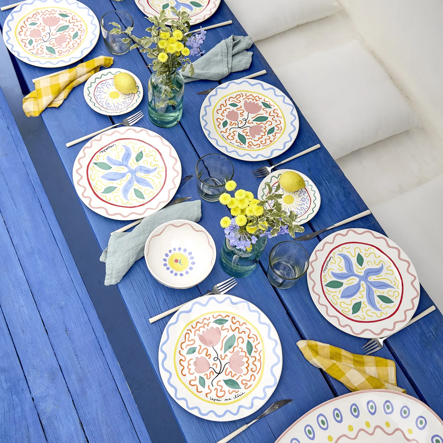 Costa Nova Summer Bliss Tulip Dinner Plates, Set of 6