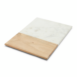 Rectangular Marble and Acacia Wood Serving Board