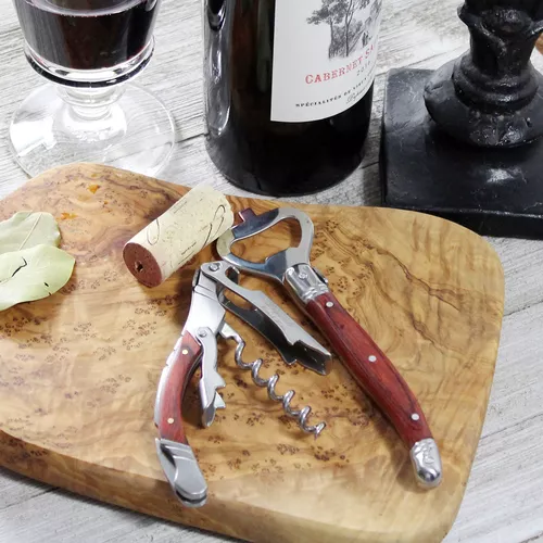 French Home Laguiole Pakkawod Bottle Opener Bar and Corkscrew Set