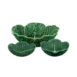 Bordallo Pinheiro Cabbage Nesting Bowls, Set of 3