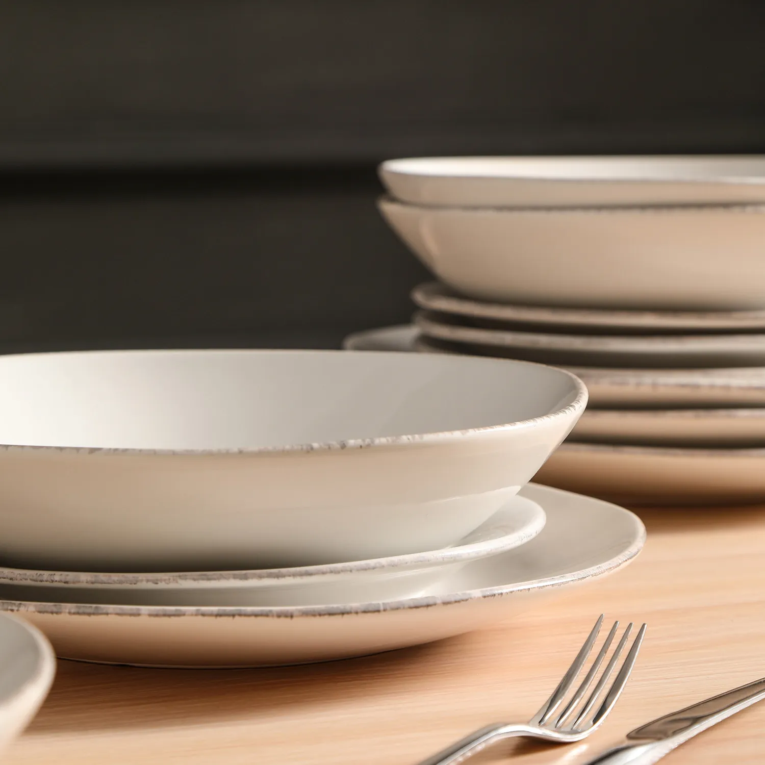 Stone Lain Essence Stoneware 12-Piece Dinnerware Set