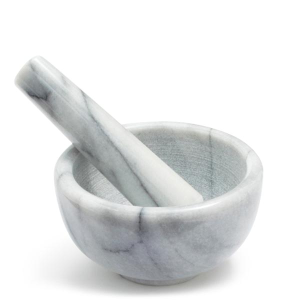 Sur La Table White Marble Mortar & Pestle, 2½" x 4½"