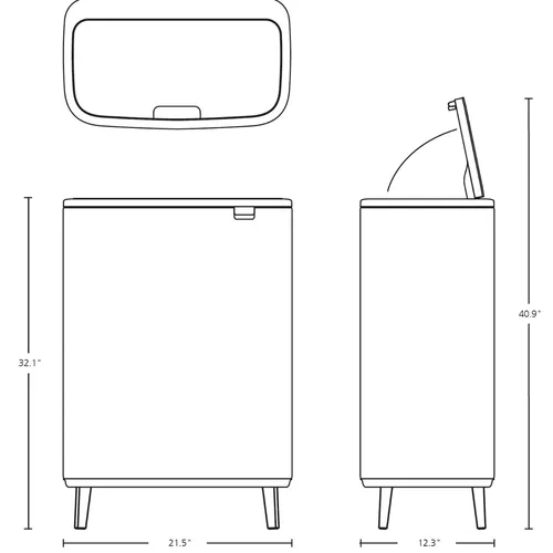 Brabantia Bo Touch Top Hi Can, 2 x 30 L