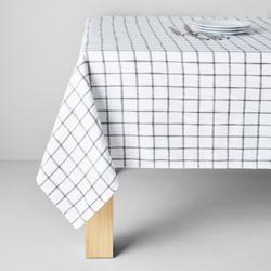 Sur La Table Recycled Check Tablecloth, White/Gray